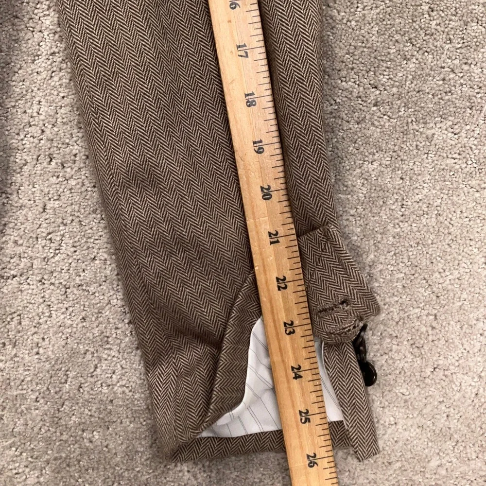 Banana Republic Blazer Mens 42R Tan Herringbone Pinstripe Tailored Jacket